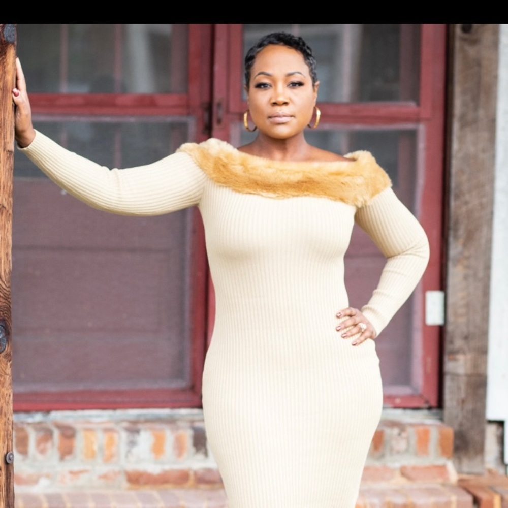 Off the Shoulder Sweater Dress